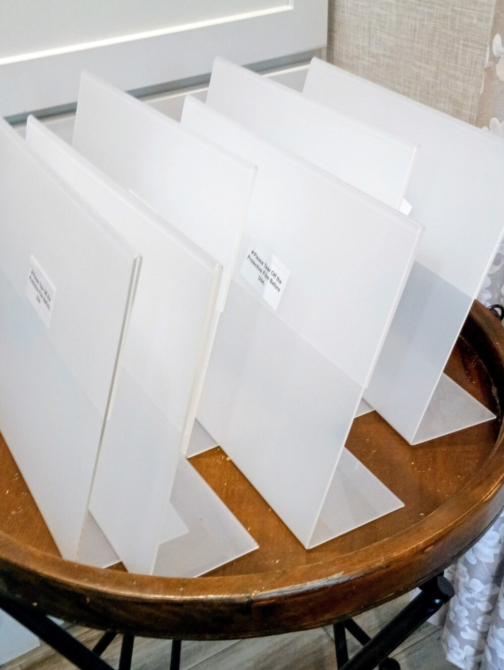 Acrylic HORIZONTAL CLEAR Sign Holders 6-PACK Protective Film BRAND-NEW w/tags
